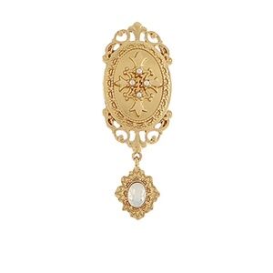 Antique Oval Cross Drop Brooch